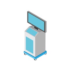 Surgical Monitoring Isometric Flat Icon Illustration Isolated in White