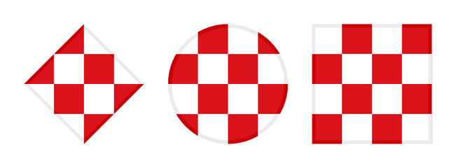 north brabant flag icon set. isolated on white background
