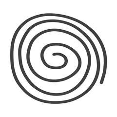 Hand Drawn Spiral - Cyclic Symbol - Black Line Element