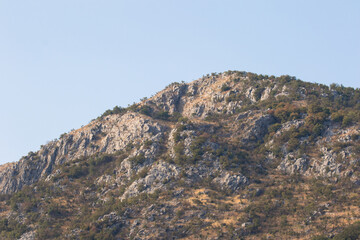 Fototapeta na wymiar View of the picturesque mountains around the bay of Kotor, Montenegro