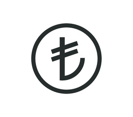 Turkish lira icon.  Currency icon. 