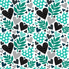 Vector seamless pattern of hearts for Valentine's Day. Background.