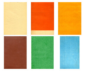 Old paper textures set. Blank old pages with rough faded surface. Perfect for background and vintage style design. Empty place for text.