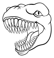 A dinosaur T Rex or raptor cartoon animal mascot © Christos Georghiou