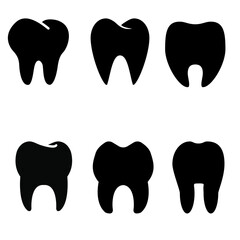 Tooth vector icon set. dentist illustration sign collection. stomatology symbol.