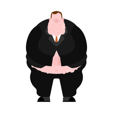 Fat nasty boss. Sweaty vile boss. vector illustration