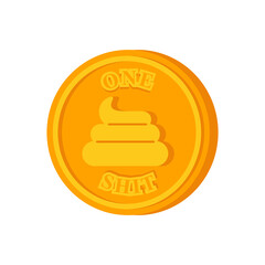 Shit coin. One bullshit Alternative Coin. Monetary system concept
