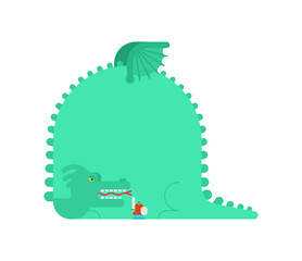 Dragon and knight. Fighting monster. vector illustration