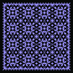 Decorative geometric pattern can be used for backgrounds, motifs, tile, shawl, handkerchief, scarf, fabrics, tile, templates. Vector.	
