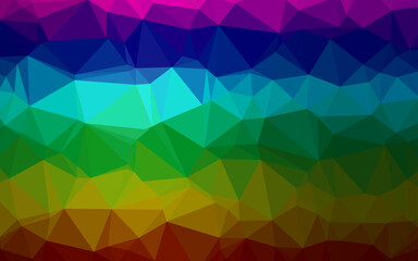Dark Multicolor, Rainbow vector triangle mosaic template.