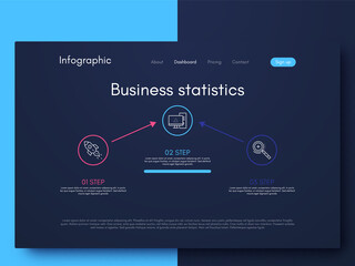 Vector graphics infographics with six options. Template for creating mobile applications, workflow layout, diagram, banner, web design, business reports with 6 steps.