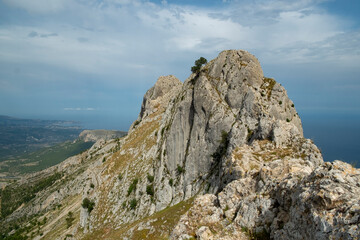 Fototapeta na wymiar Bernia Mountain ridge one of the most alpine mountain in Alicante province (1,128 msn), Alicante province, Costa Blanca, Spain