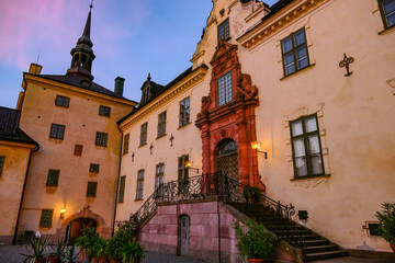 Tyreso, Sweden The facade of the Tyreso Palace grounds at sunset, built in 1636.