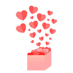 Love box icon. Heart balloon logo. Heart icon. Box to send love and warmth. Illustration vector.