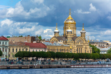 Fototapeta na wymiar Saint Petersburg, Church of the assumption Metochion in the Kozelsk Optina