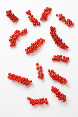 Red currant berries isolated on a white background