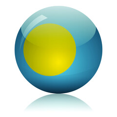 Palauan flag glass icon vector illustration