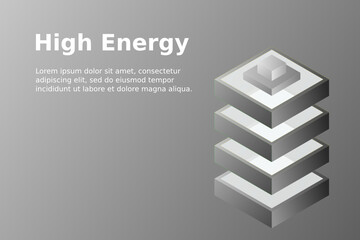 Battery web icons, symbol, sign and design elements in isometric style. Charge level indicators. Vector illustration.