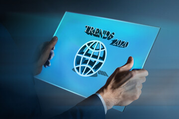 business concept. word 2020 trend.3D illustration