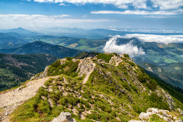 View from top of the hill Sivy vrch in Western Tatras at  Slovakia on region Orava © Jaroslav Moravcik