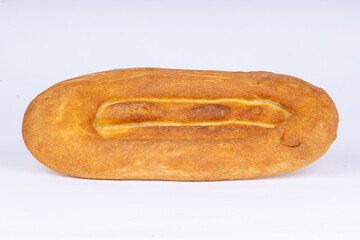 fresh oval tortilla on a white background