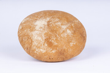 fresh oval tortilla on a white background