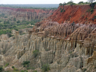 Magnificent geological formation in Angola close to Luanda the capital, beautiful layers of colored rocks in the middle of an untouched nature.