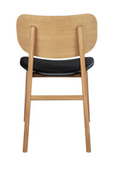 Classic chair with black leather seat