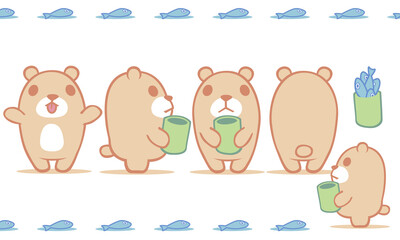 お魚が好きな熊さん