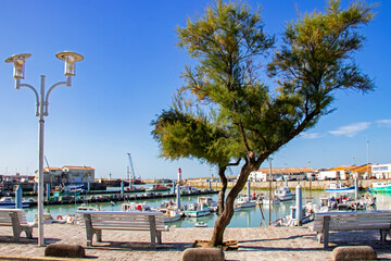 Ile d'Oléron. Le quai face au port de la Cotinière. Charente-Maritime. Nouvelle-Aquitaine	