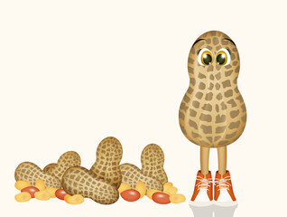 funny illustration of peanut