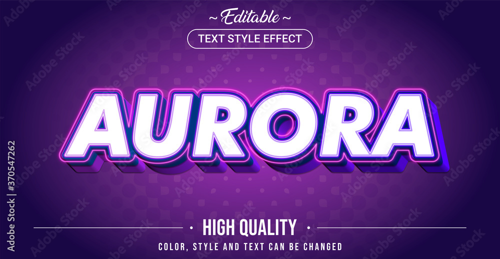 Poster editable text style effect - aurora theme style.