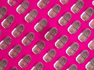 Ice cream pattern on purple background