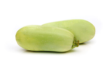 Fresh vegetable marrow or zucchini isolated on white background