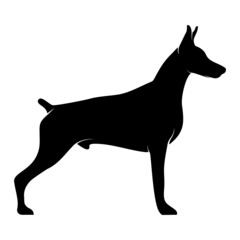 Dog Silhouette on White Background. Isolated Vector Animal Template for Logo Company, Icon, Symbol etc