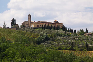 Fototapeta na wymiar Church in Montauto, Province of Siena, Tuscany, Italy, Europe 