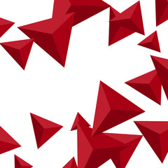 Red Geometric Triangle Pattern Abstract Background. 3D. Vector