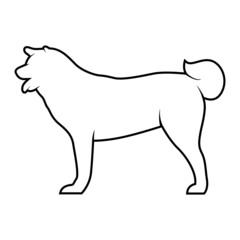 Dog Silhouette on White Background. Isolated Vector Animal Template for Logo Company, Icon, Symbol etc