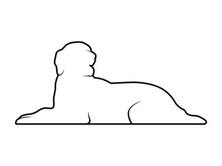 Dog Silhouette on White Background. Isolated Vector Animal Template for Logo Company, Icon, Symbol etc