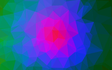 Dark Multicolor, Rainbow vector shining triangular background.