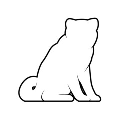 Dog Silhouette on White Background. Isolated Vector Animal Template for Logo Company, Icon, Symbol etc