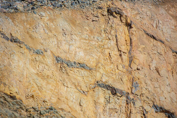 Quarry extraction of silicon. Minerals. Stone texture