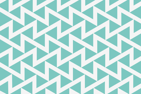 White seamless zig zag pattern on aqua background vector
