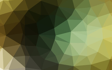 Dark Green, Yellow vector polygonal pattern.