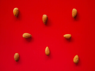 Almonds seed isolated background