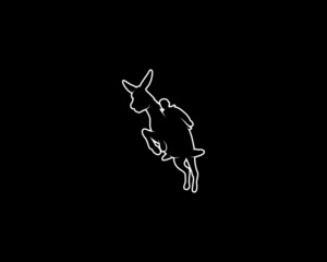 Obraz na płótnie Canvas Donkey Silhouette on White Background. Isolated Vector Animal Template for Logo Company, Icon, Symbol etc
