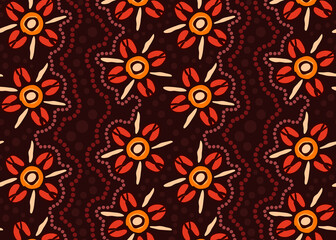 Aboriginal dot art seamless pattern background