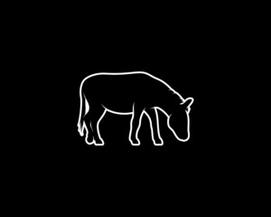 Donkey Silhouette on White Background. Isolated Vector Animal Template for Logo Company, Icon, Symbol etc
