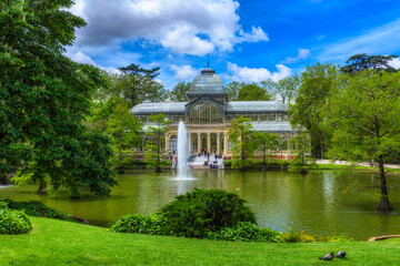 Crystal Palace (Palacio de cristal) in Retiro Park in Madrid, Spain