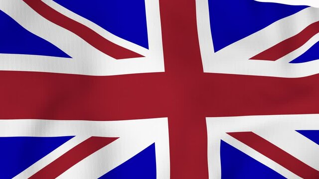 United Kingdom waving flag. British National closeup. 3D gradient background animation. 4K and HD resolution  